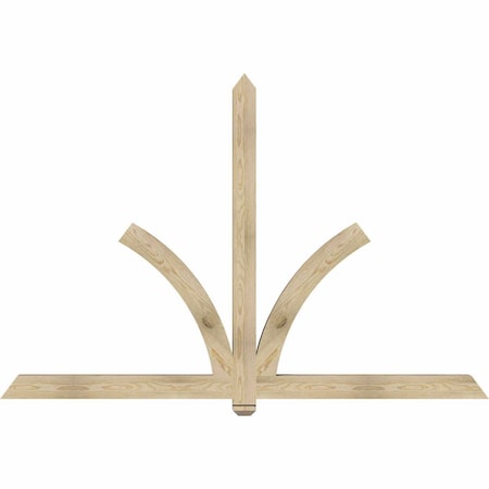 Ekena Millwork Redmond Rough Sawn Timber Gable Bracket, Douglas Fir, 84"W x 56"H x 4"D x 4"F, 16/12 Pitch GBW084X56X0404RED00RDF